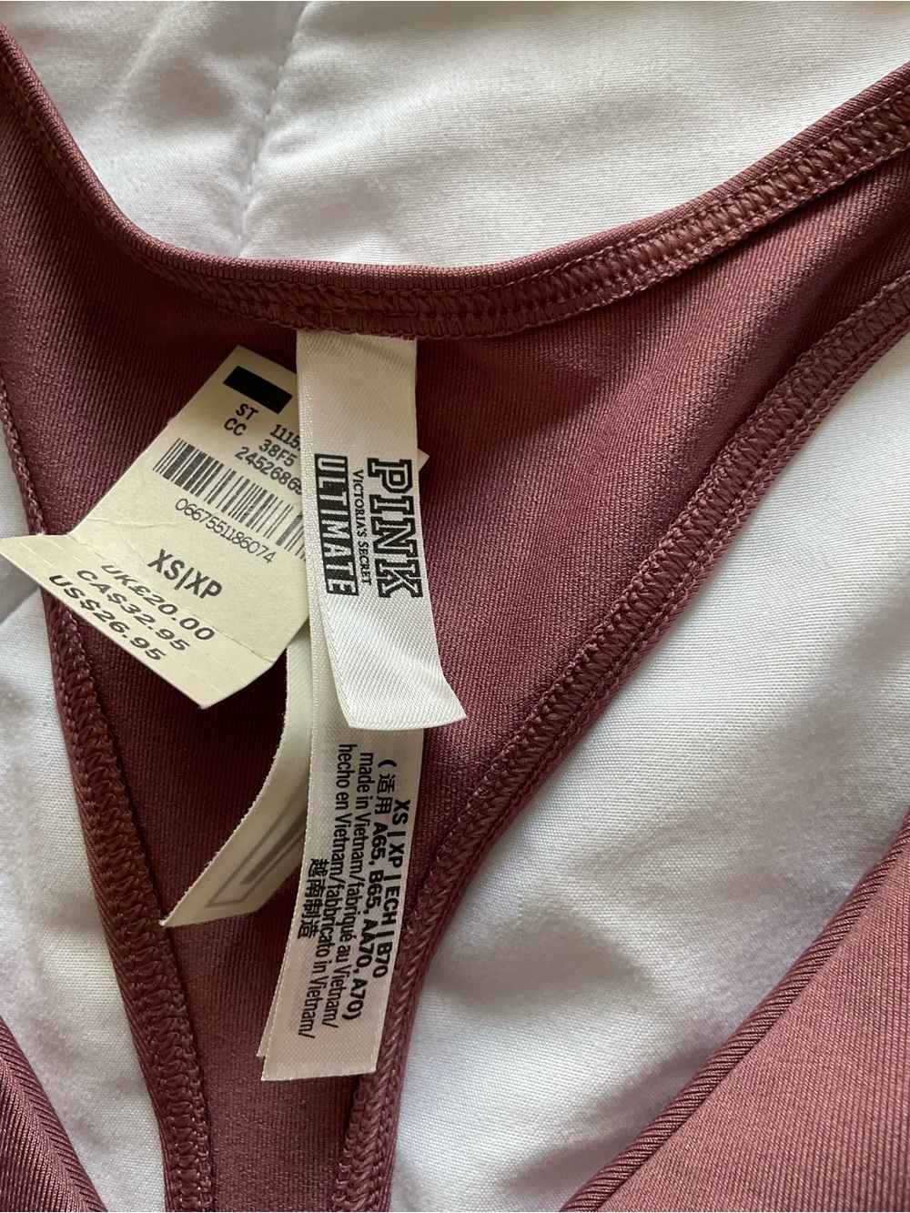 PINK Victoria's Secret Knot-Front Racerback Bralette - Mauve - Picture 4 of 4